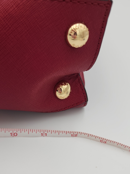 Michael Kors Dark Red Saffiano Leather Satchel - Picture 11 of 15